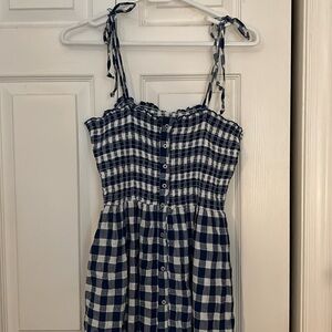 Blue and white gingham midi dress from Aerie, size small